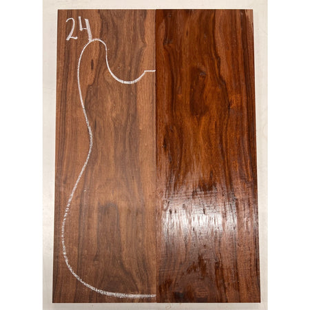 Granadillo Bookmatched Guitar Drop Tops 21" x 7-1/4" x 3/8" #24 - Exotic Wood Zone - Buy online Across USA 