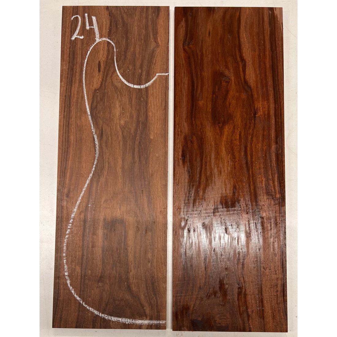 Granadillo Bookmatched Guitar Drop Tops 21" x 7-1/4" x 3/8" #24 - Exotic Wood Zone - Buy online Across USA 