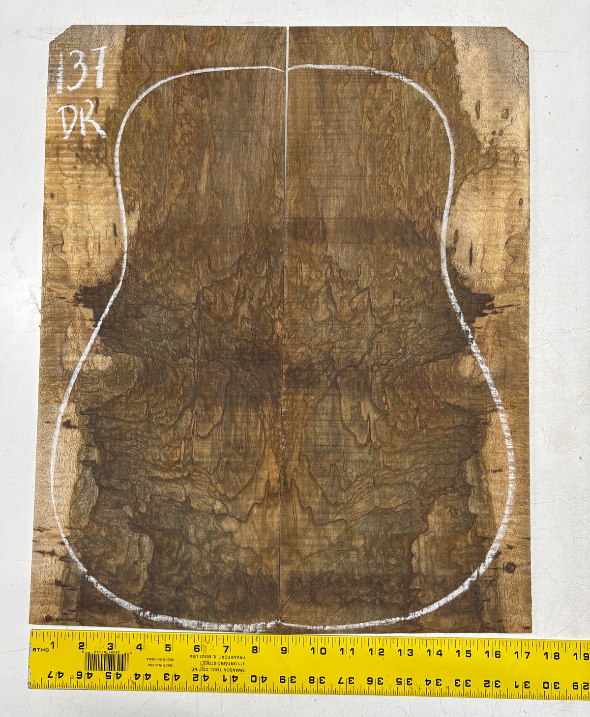 Figured Flame Mango Dreadnought Guitar Back and Side Set #137 - Exotic Wood Zone
