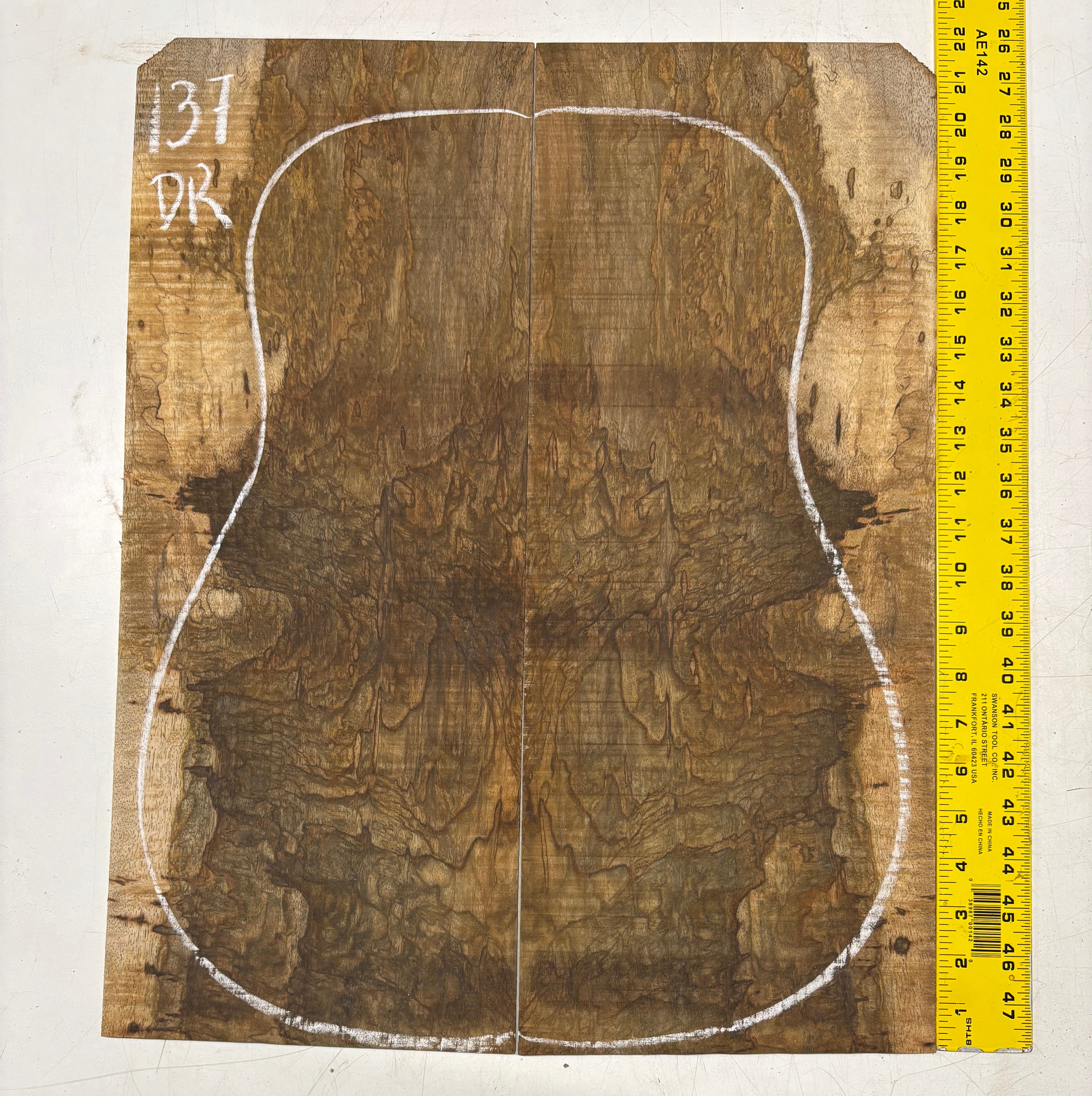Figured Flame Mango Dreadnought Guitar Back and Side Set #137 - Exotic Wood Zone
