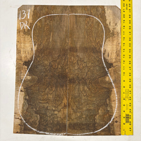 Figured Flame Mango Dreadnought Guitar Back and Side Set #137 - Exotic Wood Zone