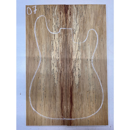 Spalted Tamarind Bookmatched Guitar Drop Tops 21" x 7-1/4" x 1/4" #07 - Exotic Wood Zone - Buy online Across USA 