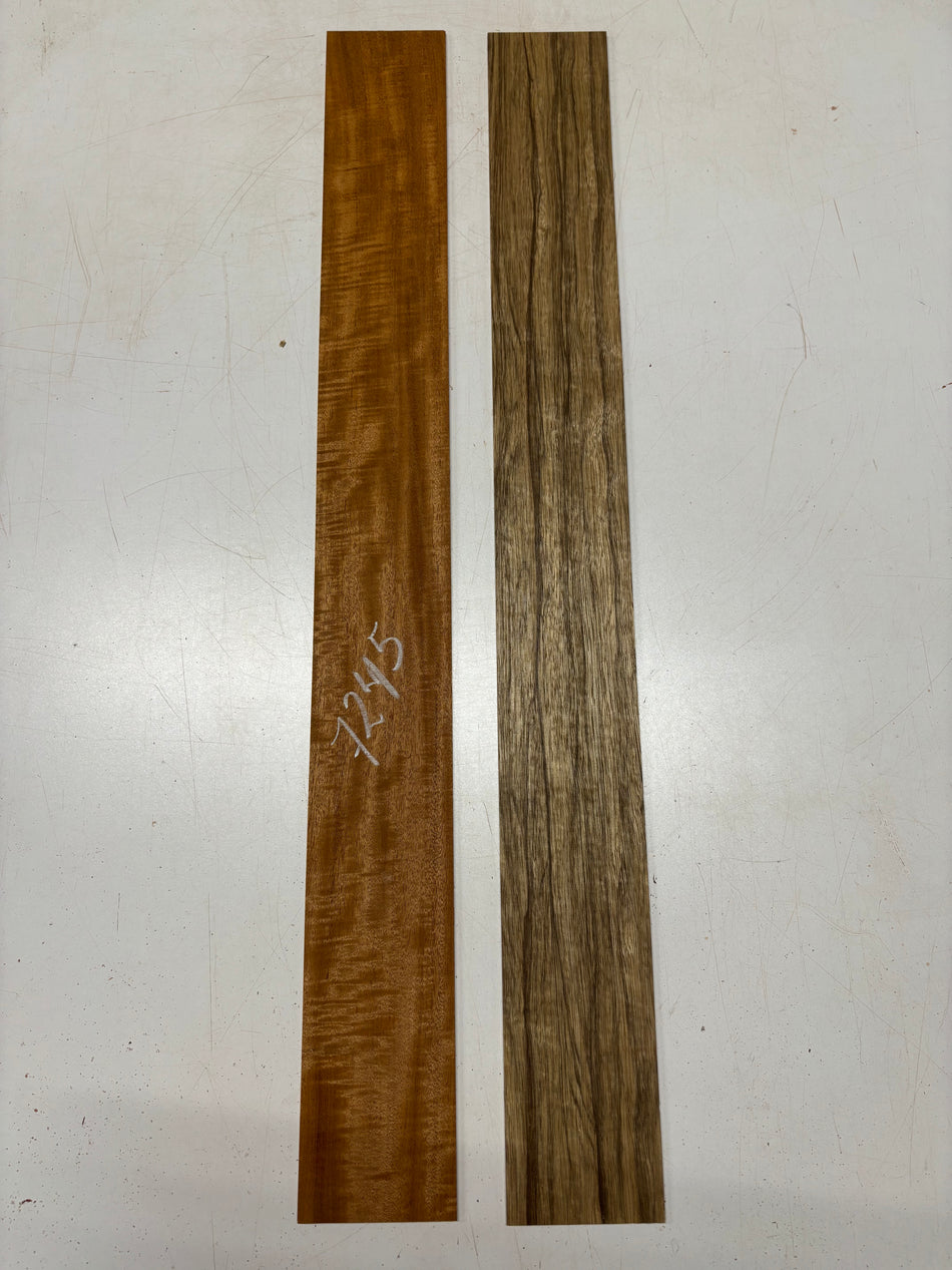 2 Pack, 2 Species Black Limba + Flame Mahogany Thin Stock Lumber 36"x4"x1/8"#7245
