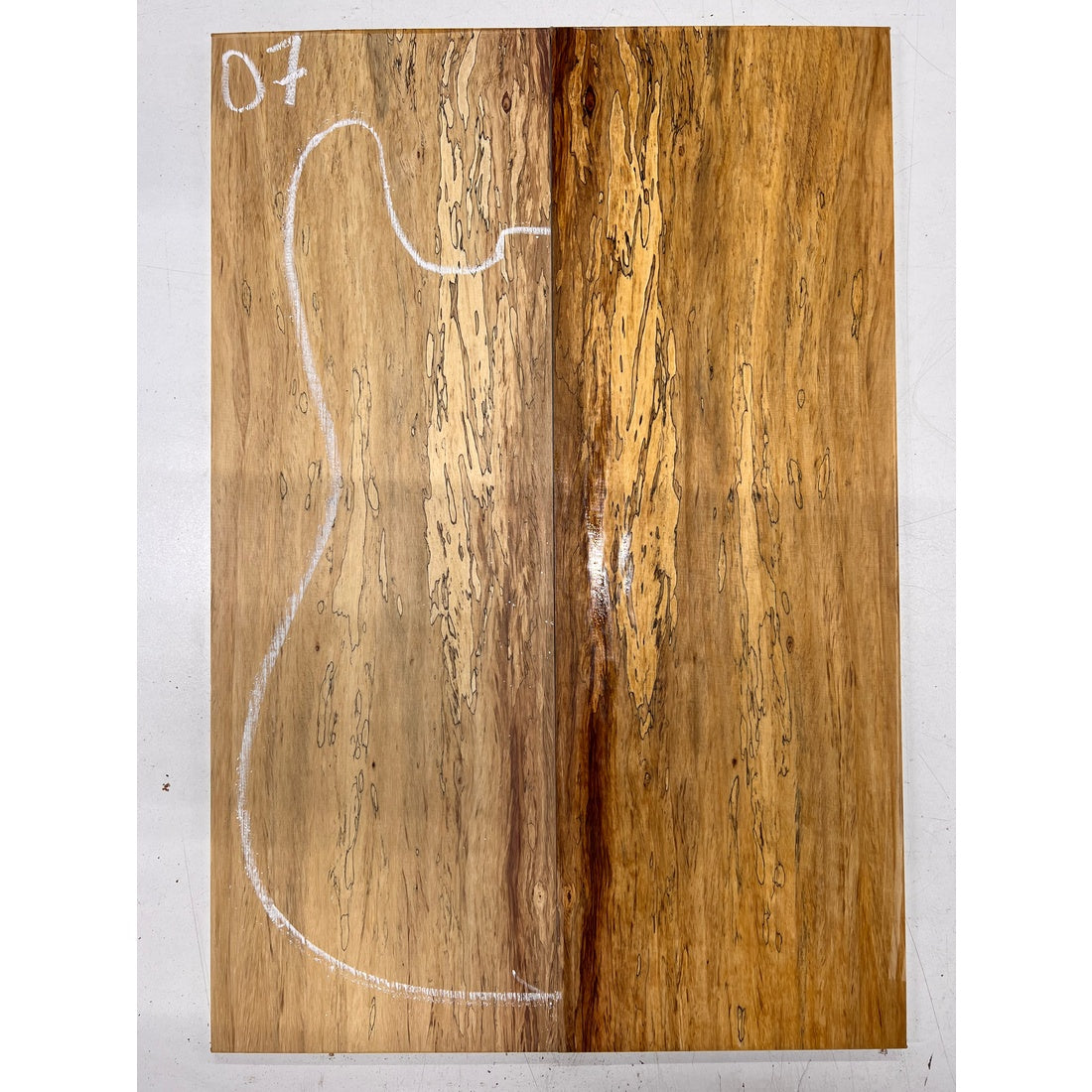 Spalted Tamarind Bookmatched Guitar Drop Tops 21" x 7-1/4" x 1/4" #07 - Exotic Wood Zone - Buy online Across USA 