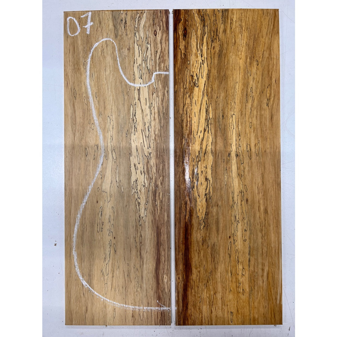 Spalted Tamarind Bookmatched Guitar Drop Tops 21" x 7-1/4" x 1/4" #07 - Exotic Wood Zone - Buy online Across USA 