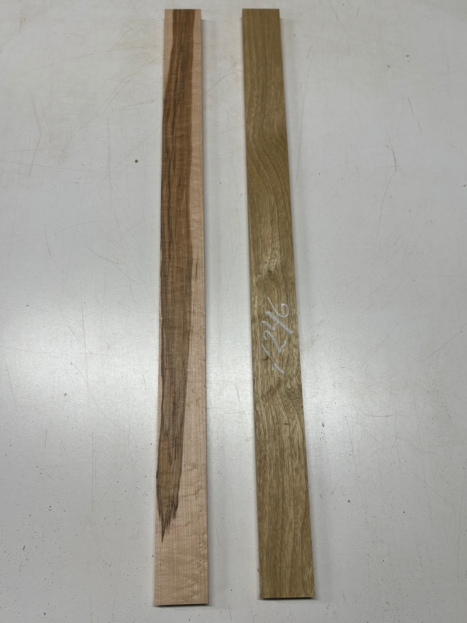 2 Pack, 2 Species White Limba + Birdseye Maple Thin Stock Lumber  36"x2-1/2"x3/4"#7246