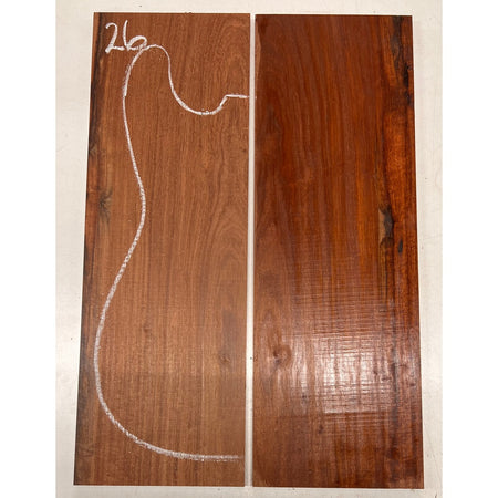 Granadillo Bookmatched Guitar Drop Tops 21" x 7-1/4" x 3/8" #26 - Exotic Wood Zone - Buy online Across USA 