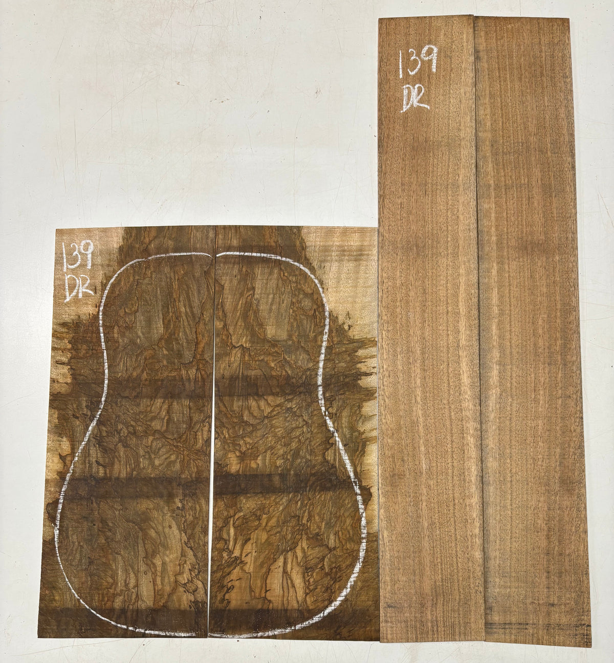 Figured Flame Mango Dreadnought Guitar Back and Side Set #139 - Exotic Wood Zone