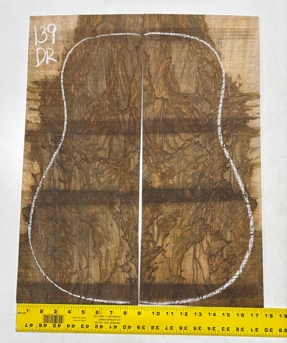 Figured Flame Mango Dreadnought Guitar Back and Side Set #139 - Exotic Wood Zone