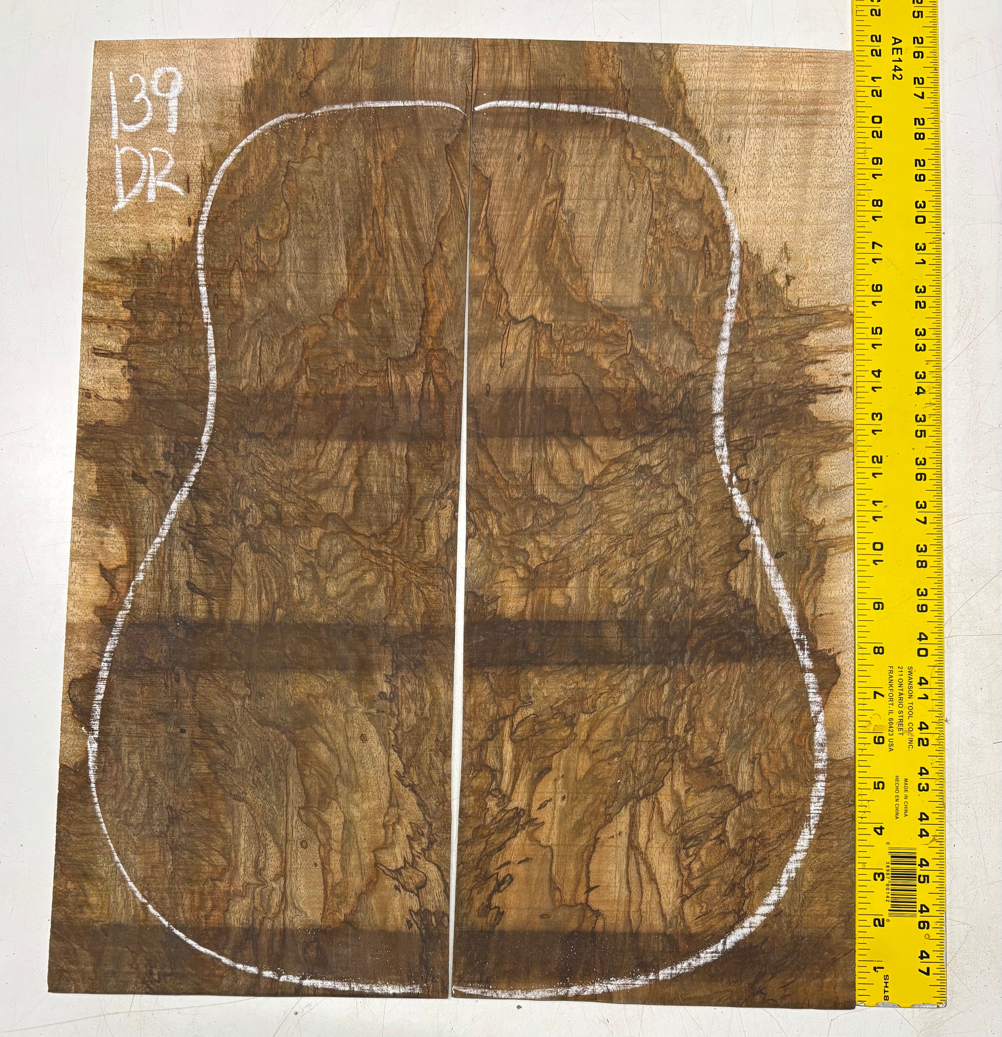 Figured Flame Mango Dreadnought Guitar Back and Side Set #139 - Exotic Wood Zone