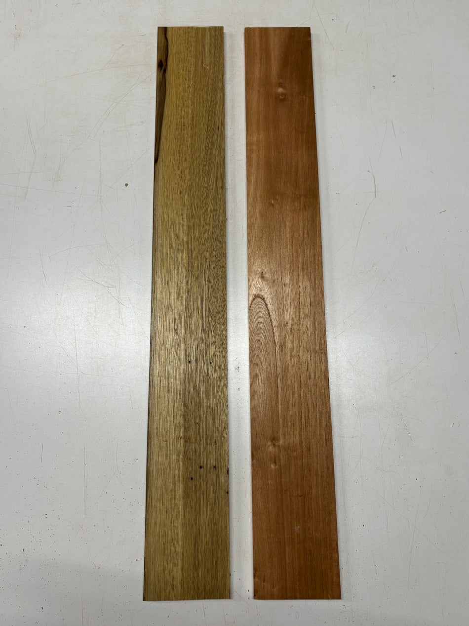 2 Pack, 2 Species Black Limba + Spanish Cedar Thin Stock Lumber 36"x4-1/2"x1/2"#7248