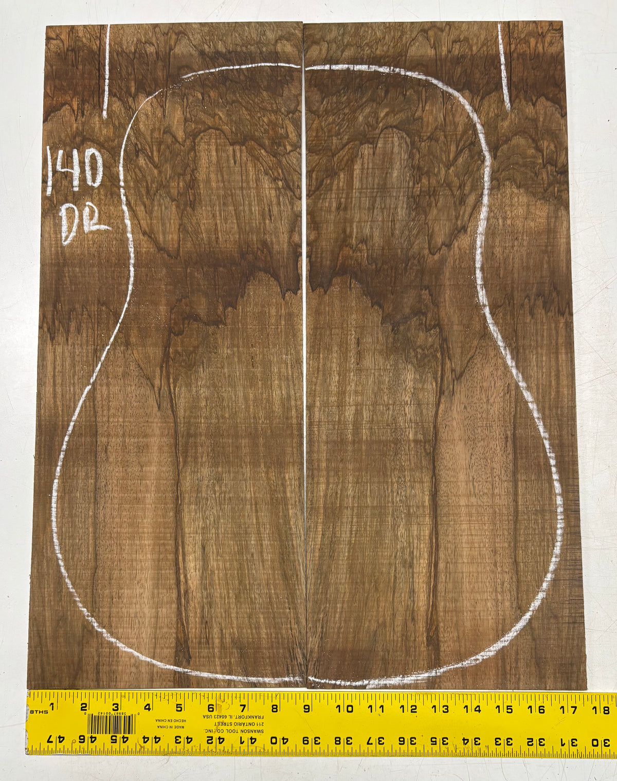 Figured Flame Mango Dreadnought Guitar Back and Side Set #140 - Exotic Wood Zone