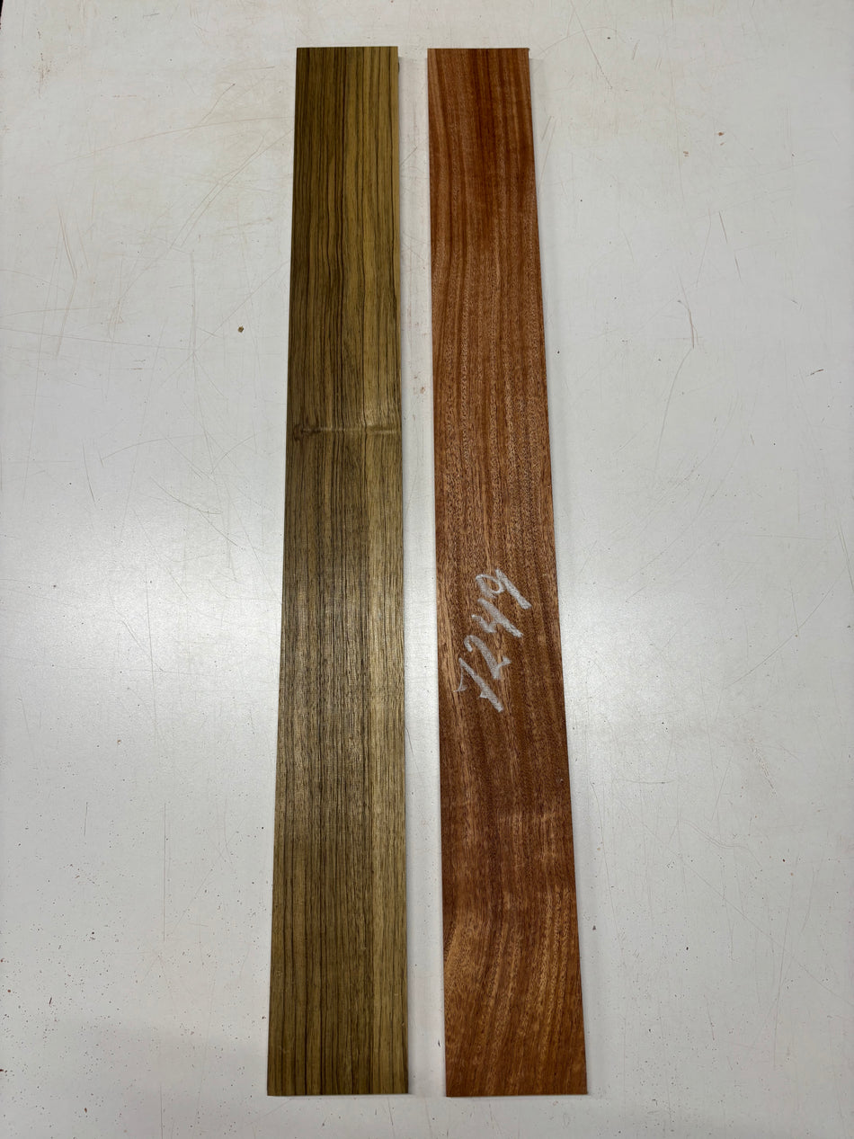 2 Pack, 2 Species African Mahogany + Black Limba Thin Stock Lumber 36"x4"x1/2"#7249