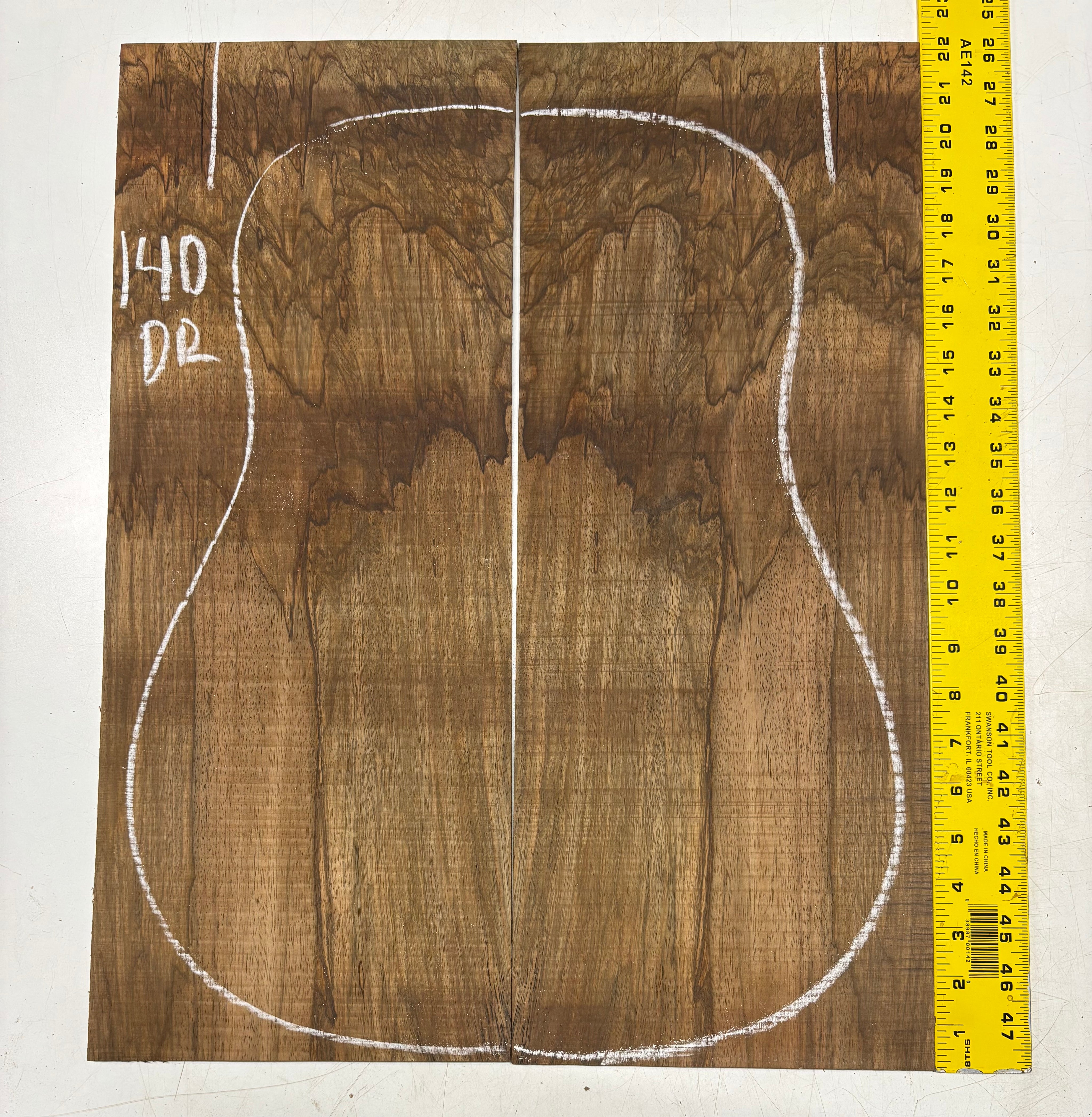Figured Flame Mango Dreadnought Guitar Back and Side Set #140 - Exotic Wood Zone