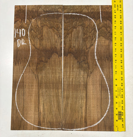 Figured Flame Mango Dreadnought Guitar Back and Side Set #140 - Exotic Wood Zone