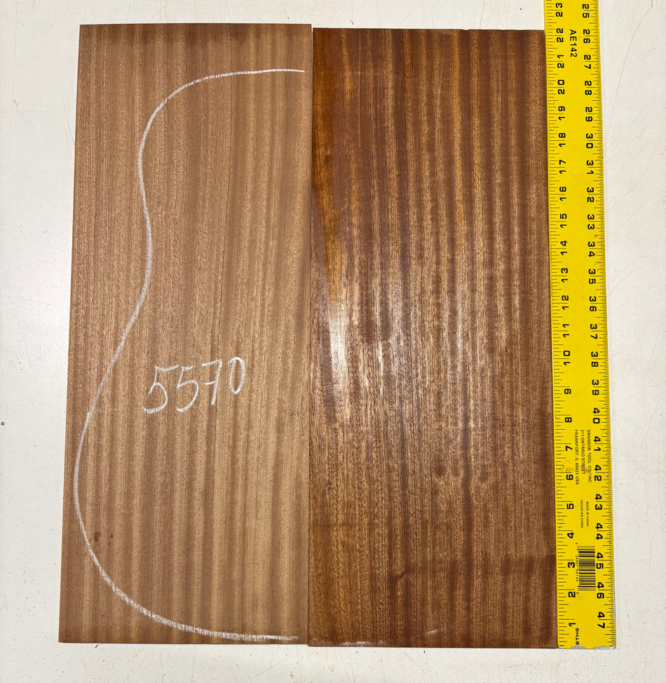 Sapele Dreadnought Guitar Back Set 22" x 8-1/2" x 3/16" #5570