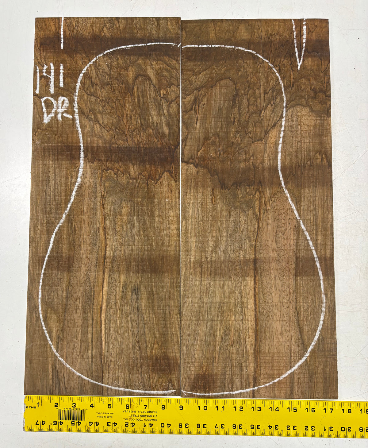 Figured Flame Mango Dreadnought Guitar Back and Side Set #141 - Exotic Wood Zone