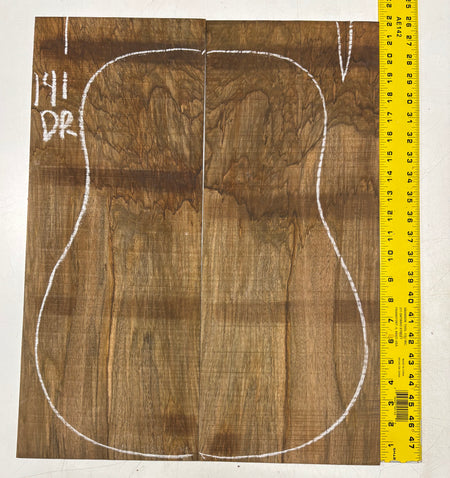 Figured Flame Mango Dreadnought Guitar Back and Side Set #141 - Exotic Wood Zone