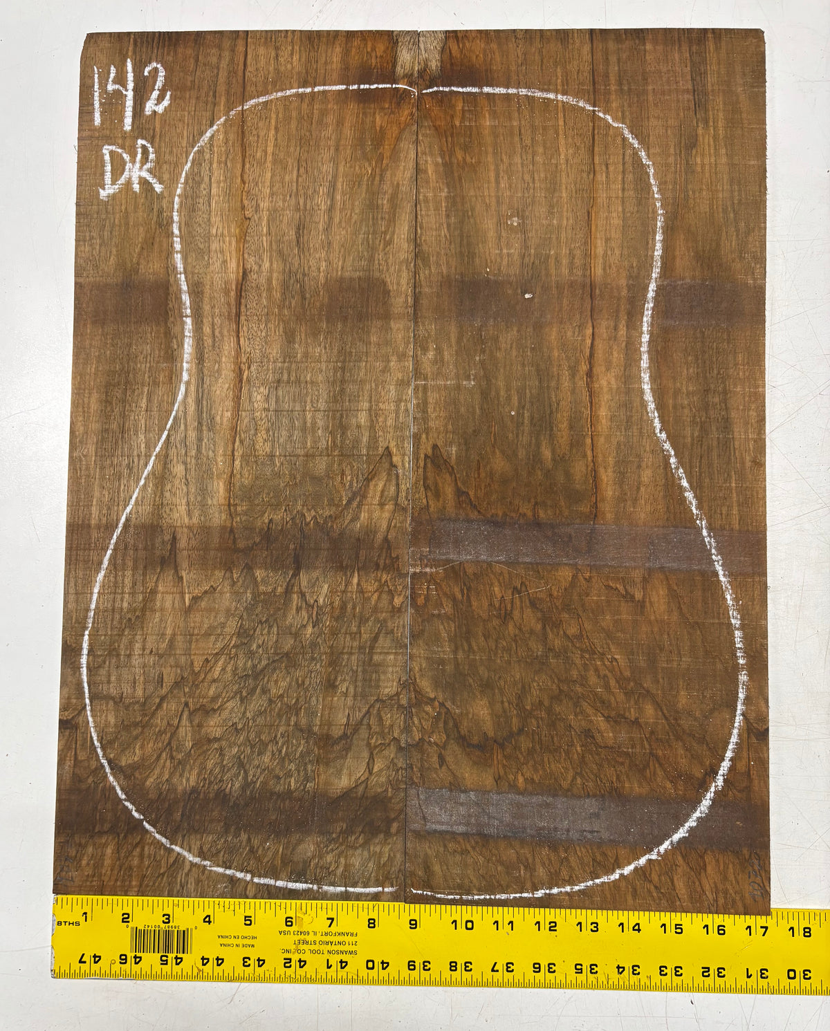 Figured Flame Mango Dreadnought Guitar Back and Side Set #142 - Exotic Wood Zone