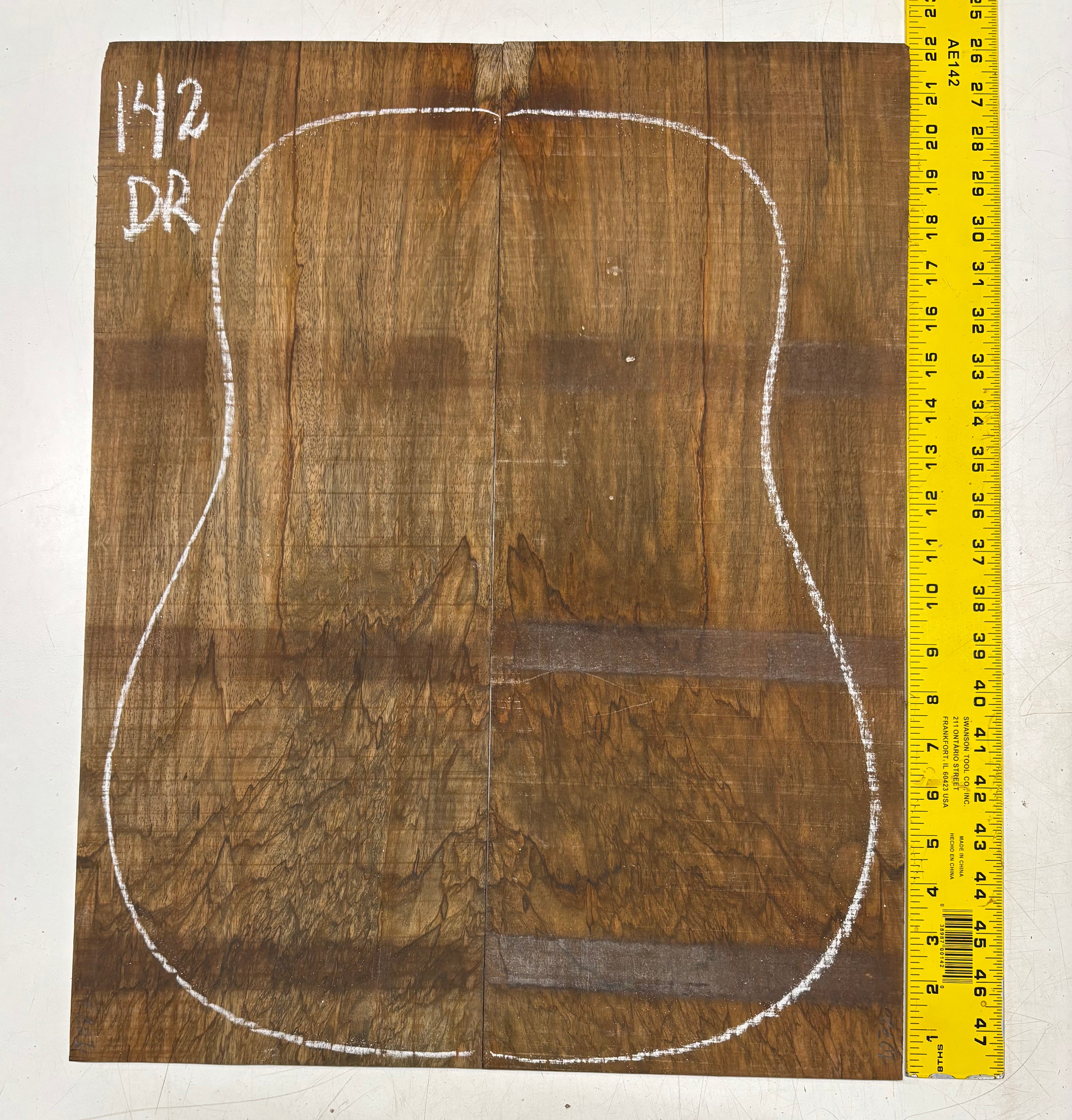 Figured Flame Mango Dreadnought Guitar Back and Side Set #142 - Exotic Wood Zone