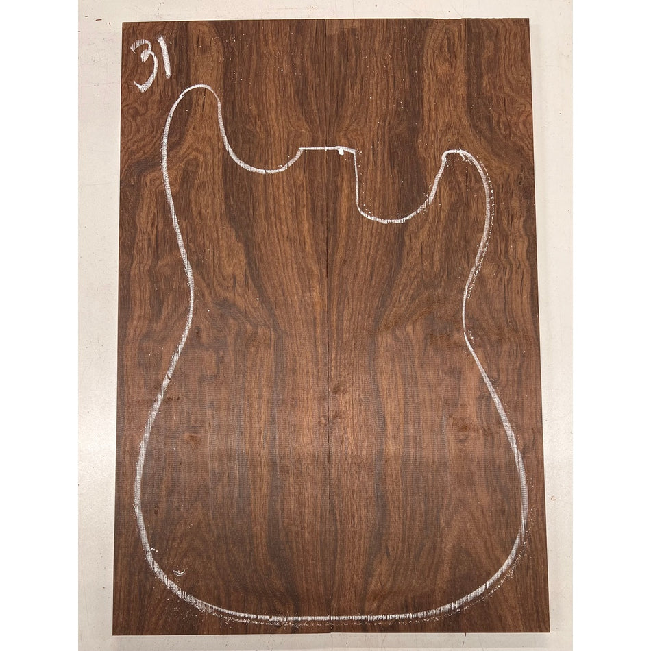 Granadillo Bookmatched Guitar Drop Tops 21" x 7-1/4" x 3/8" #31 - Exotic Wood Zone - Buy online Across USA 