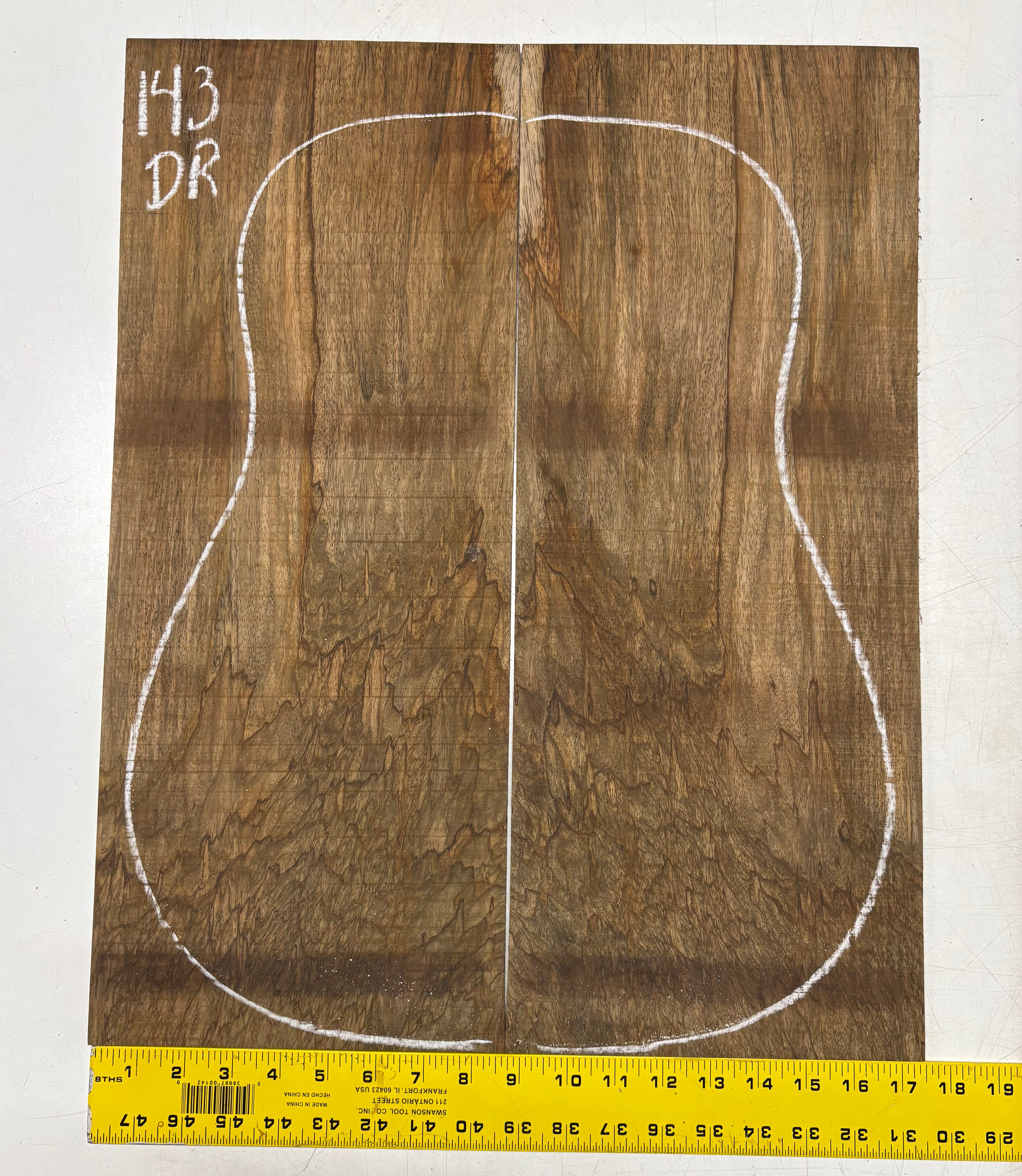 Figured Flame Mango Dreadnought Guitar Back and Side Set #143 - Exotic Wood Zone