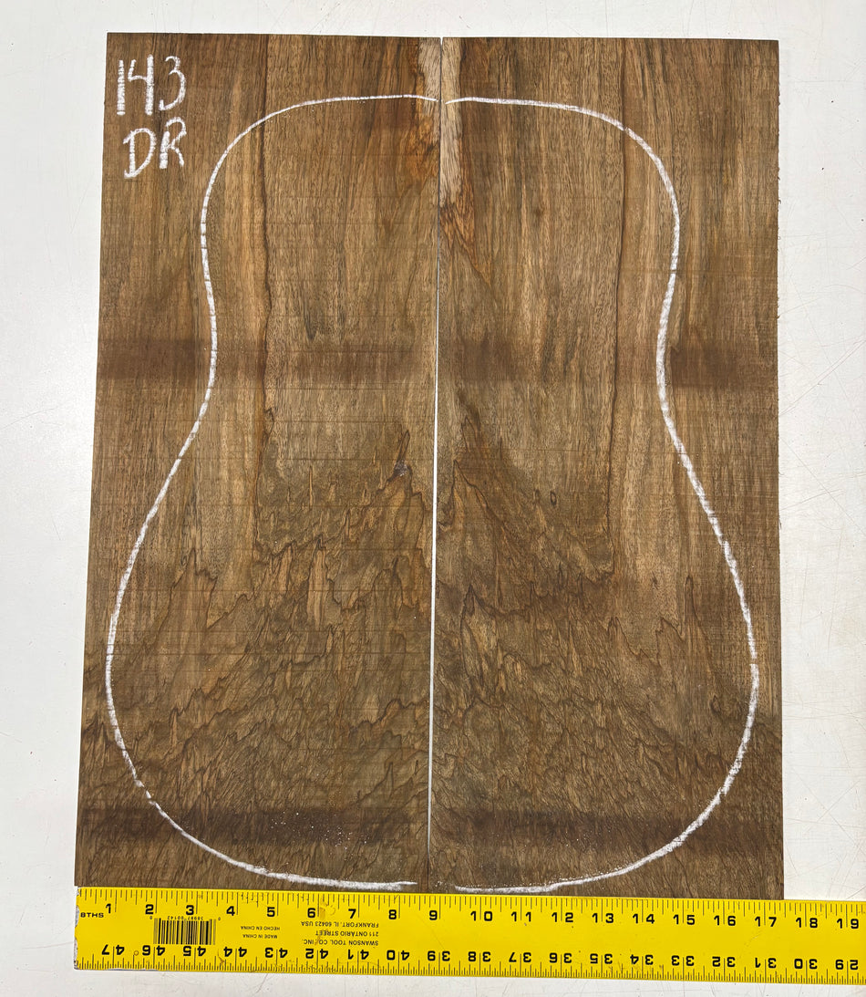 Figured Flame Mango Dreadnought Guitar Back and Side Set #143 - Exotic Wood Zone