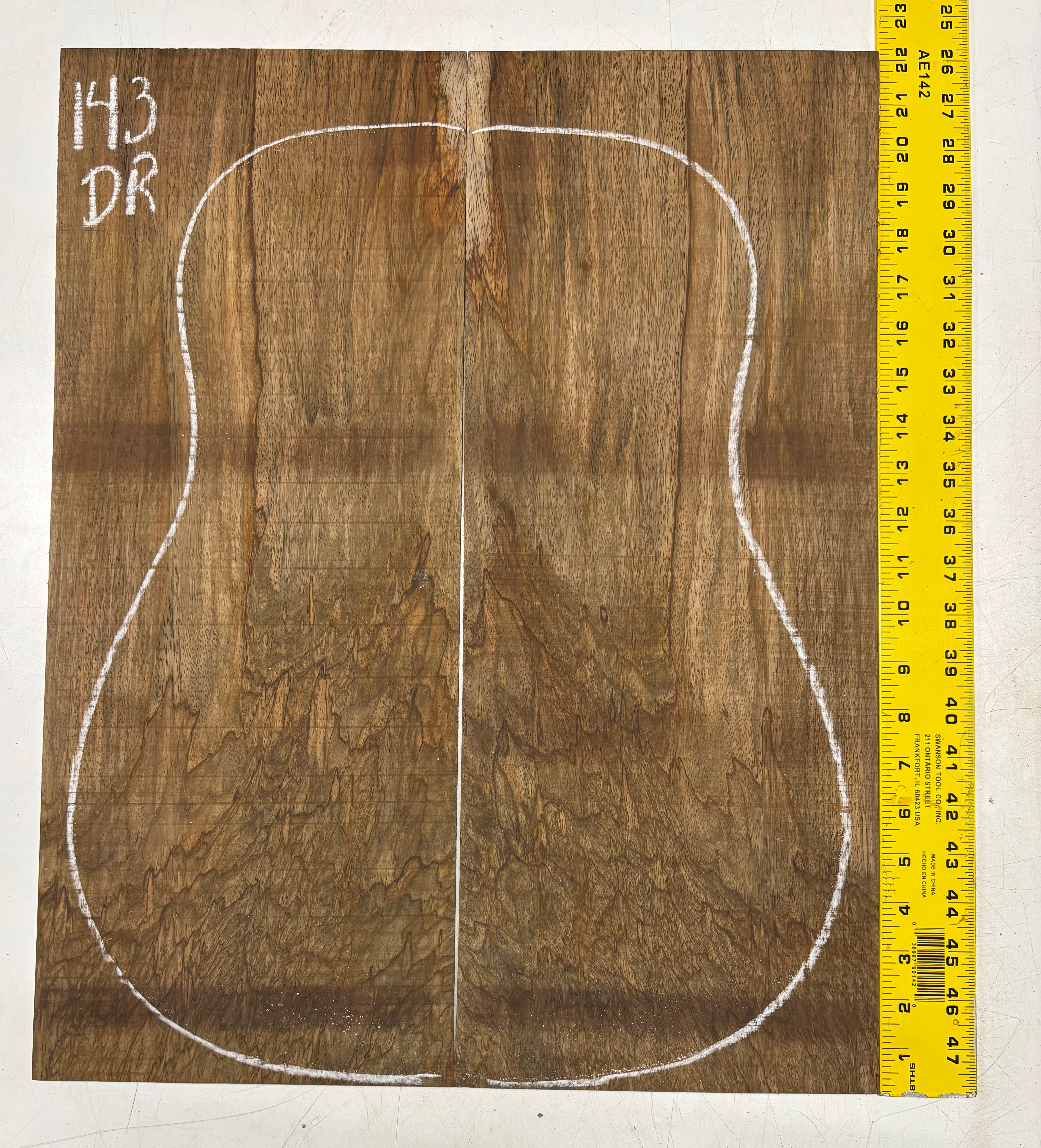 Figured Flame Mango Dreadnought Guitar Back and Side Set #143 - Exotic Wood Zone
