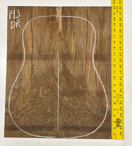 Figured Flame Mango Dreadnought Guitar Back and Side Set #143 - Exotic Wood Zone