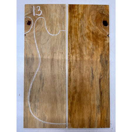 Spalted Tamarind Bookmatched Guitar Drop Tops 21" x 7-1/4" x 1/4" #13 - Exotic Wood Zone - Buy online Across USA 