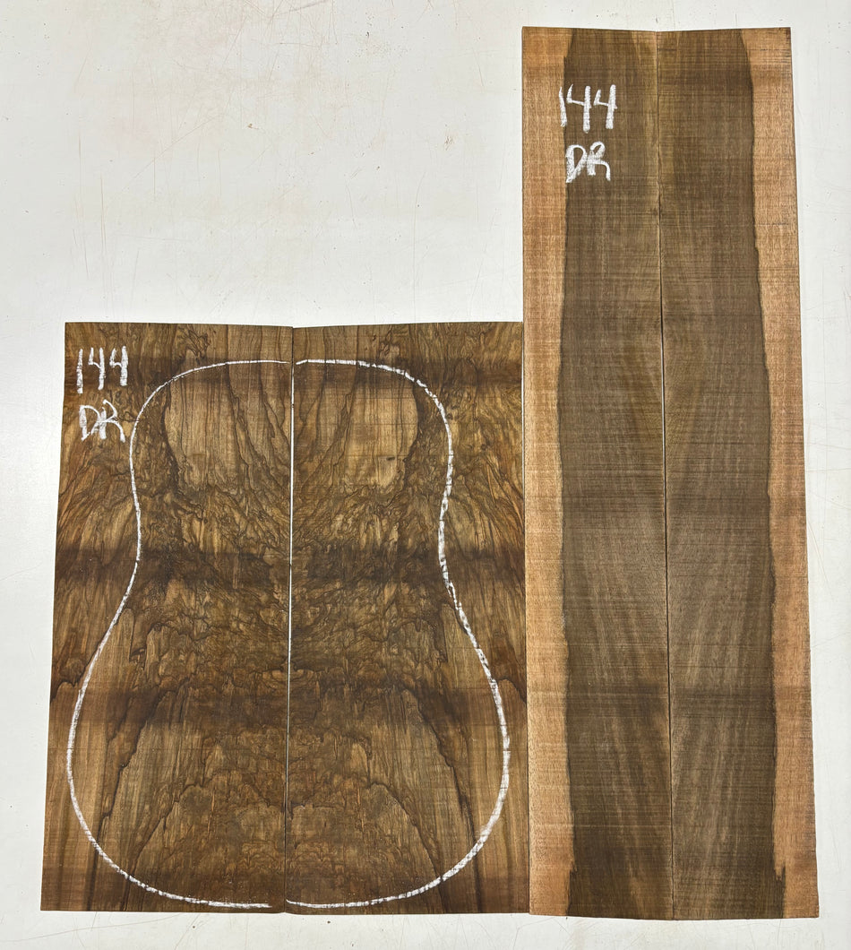 Figured Flame Mango Dreadnought Guitar Back and Side Set #144 - Exotic Wood Zone