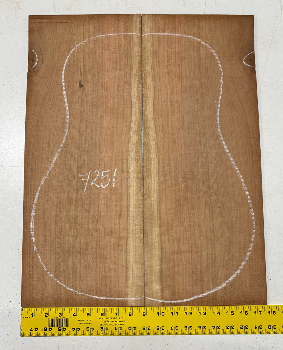 Cherry Dreadnought Guitar Back Set 22"x8-3/8"x3/16"#7251
