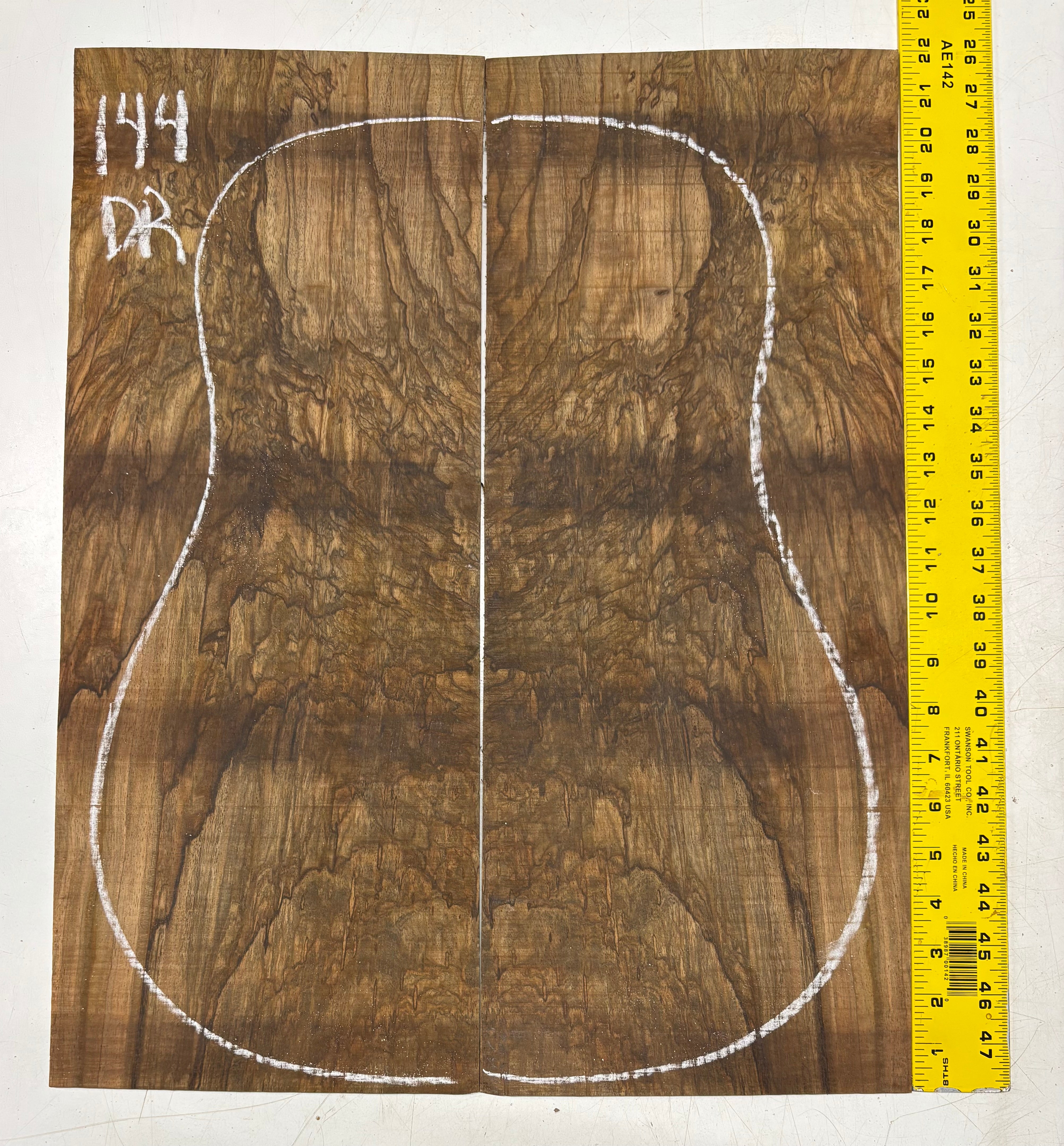 Figured Flame Mango Dreadnought Guitar Back and Side Set #144 - Exotic Wood Zone