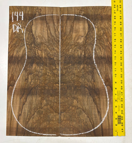Figured Flame Mango Dreadnought Guitar Back and Side Set #144 - Exotic Wood Zone