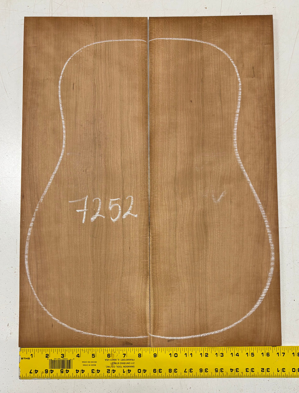 Cherry Dreadnought Guitar Back Set 22"x8-3/8"x3/16"#7252