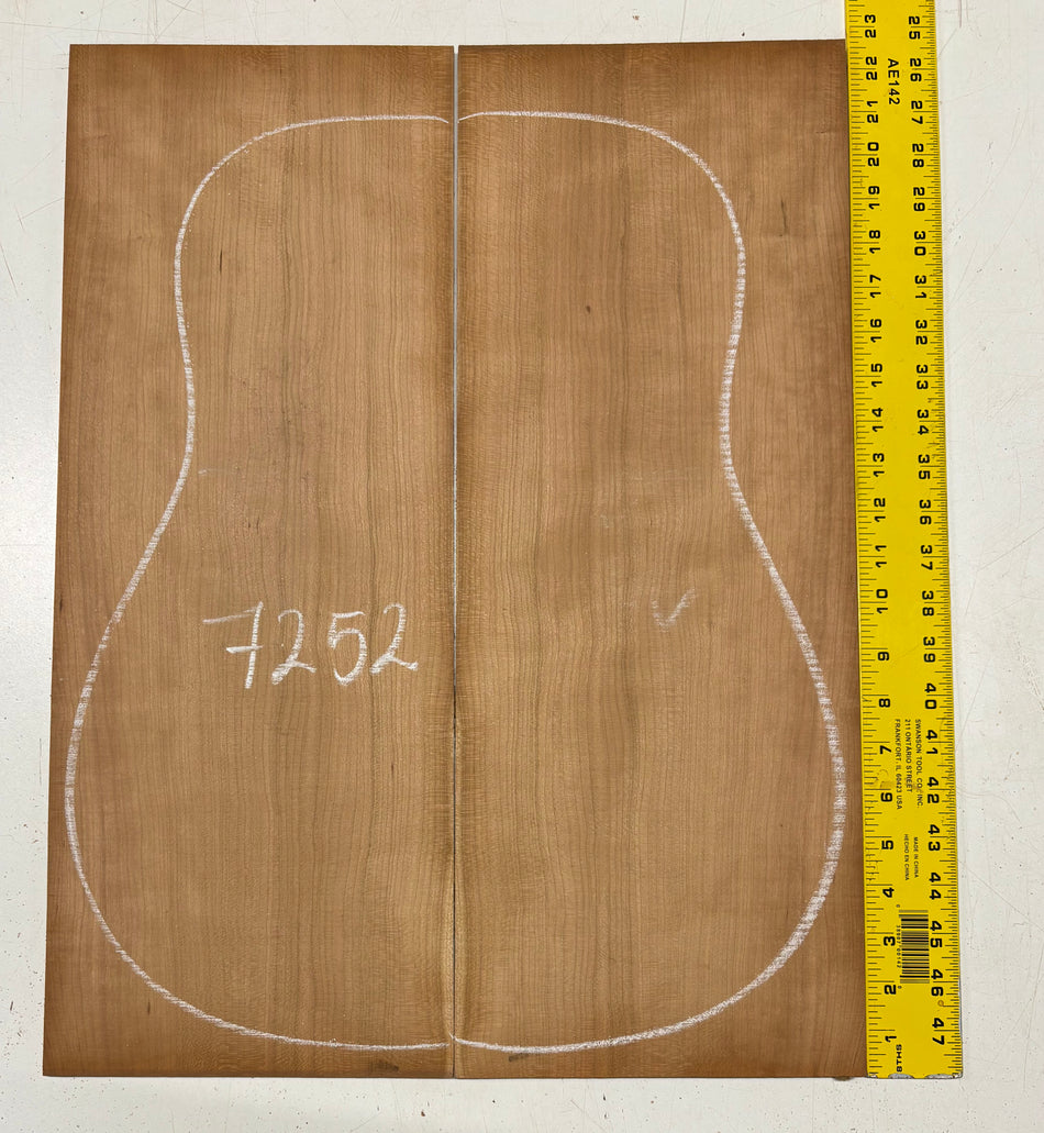 Cherry Dreadnought Guitar Back Set 22"x8-3/8"x3/16"#7252