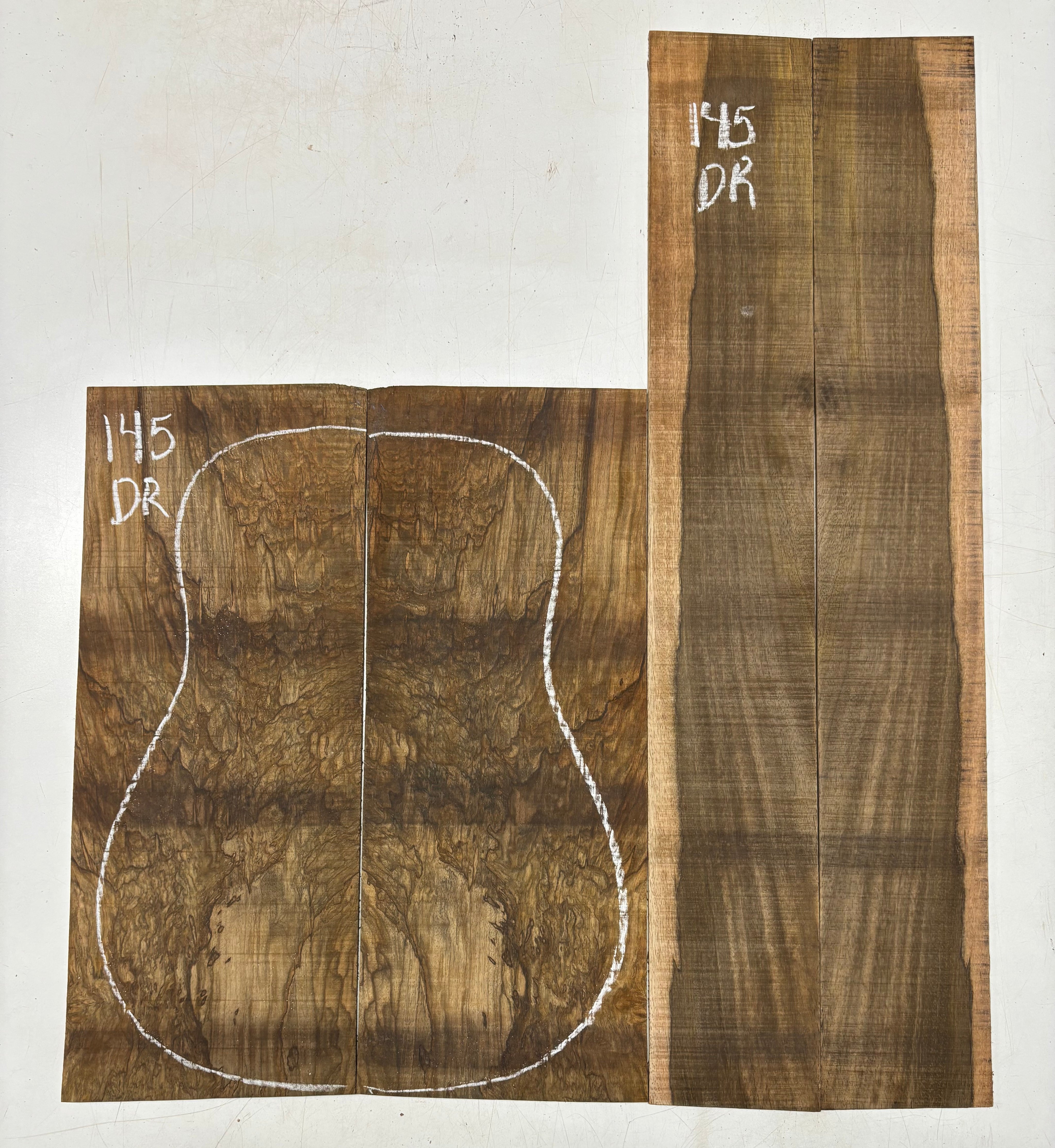 Figured Flame Mango Dreadnought Guitar Back and Side Set #145 - Exotic Wood Zone