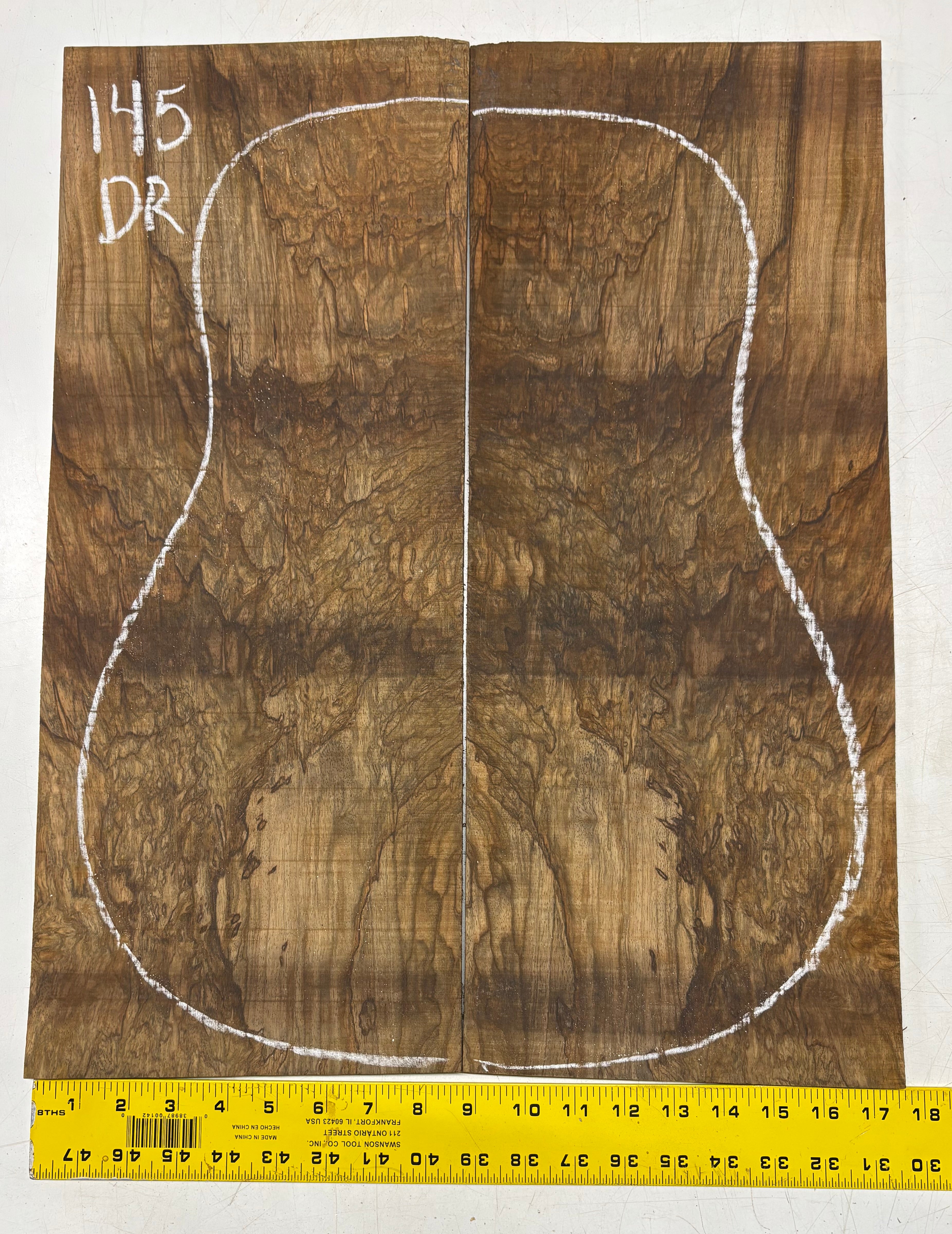Figured Flame Mango Dreadnought Guitar Back and Side Set #145 - Exotic Wood Zone