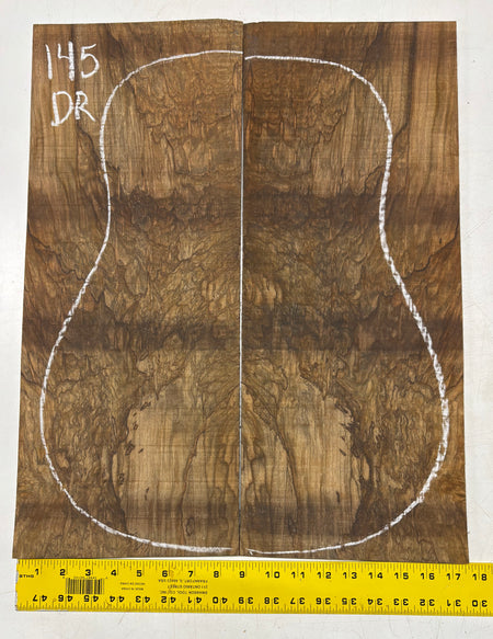 Figured Flame Mango Dreadnought Guitar Back and Side Set #145 - Exotic Wood Zone