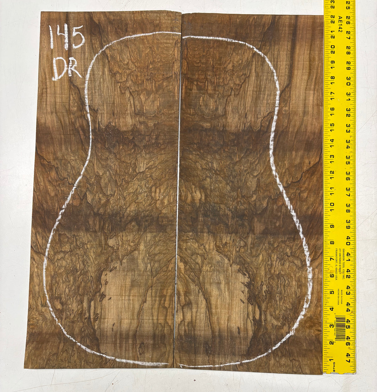 Figured Flame Mango Dreadnought Guitar Back and Side Set #145 - Exotic Wood Zone