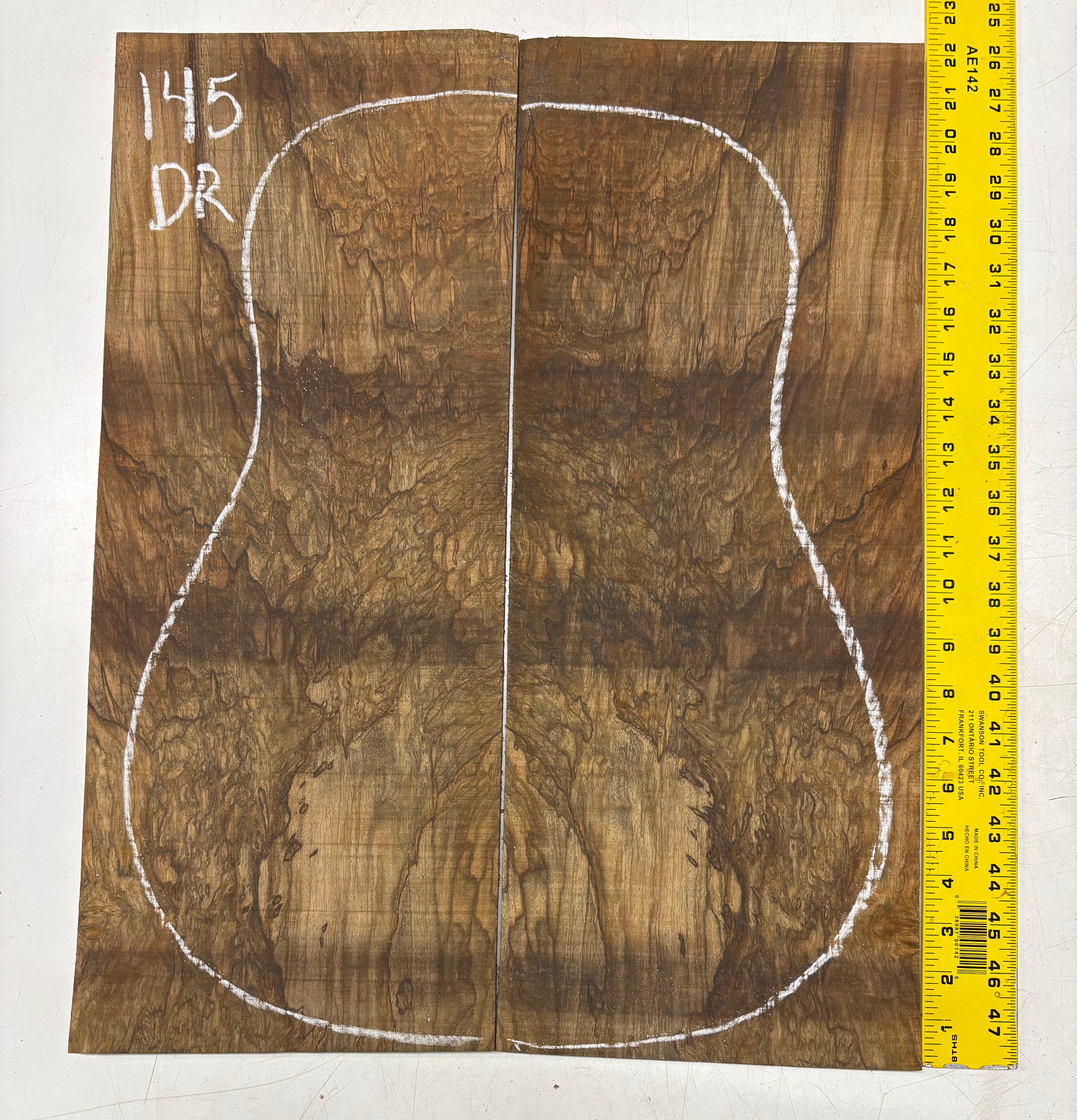 Figured Flame Mango Dreadnought Guitar Back and Side Set #145 - Exotic Wood Zone
