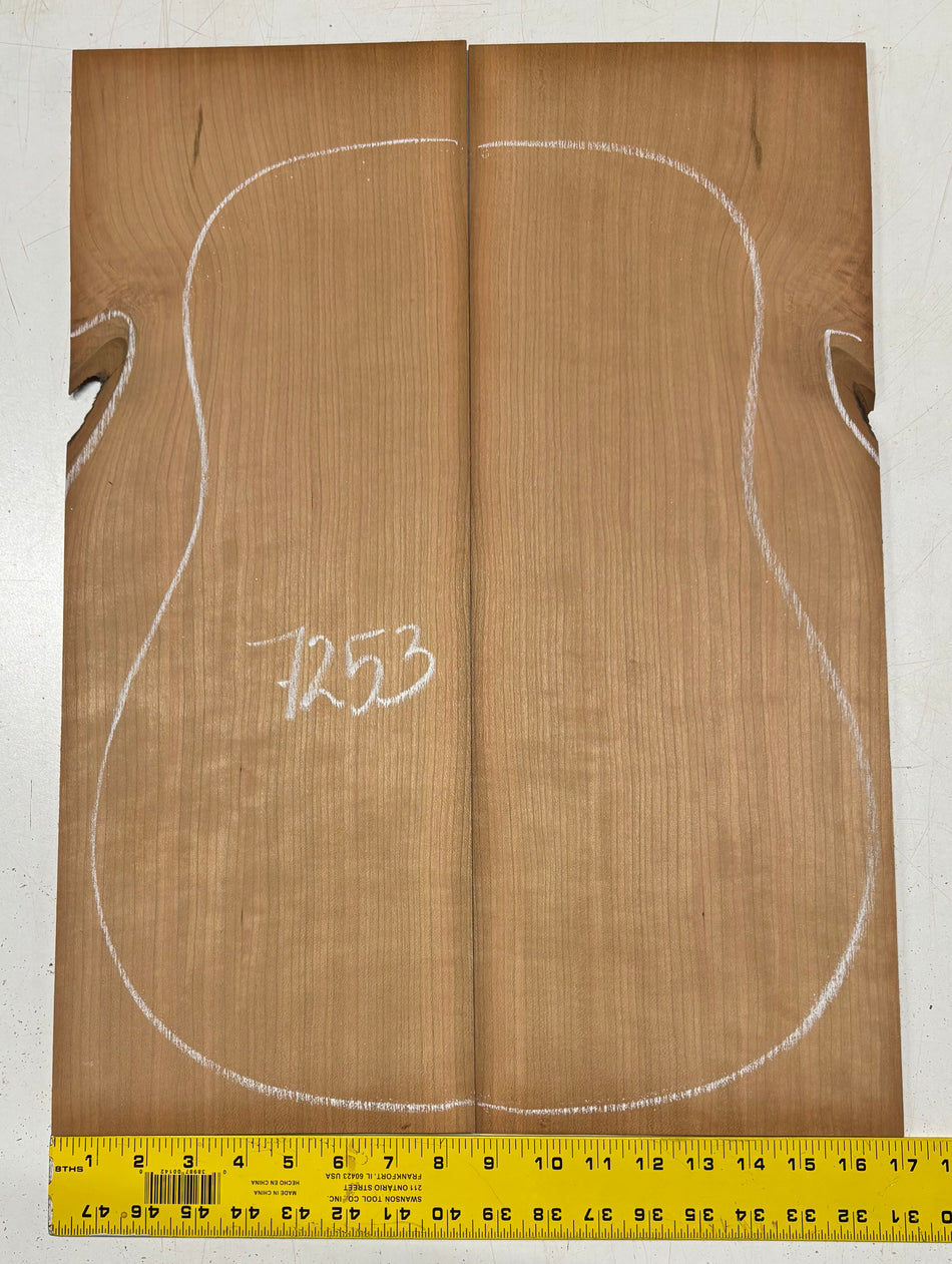 Cherry Dreadnought Guitar Back Set 22"x8-3/8"x3/16"#7253