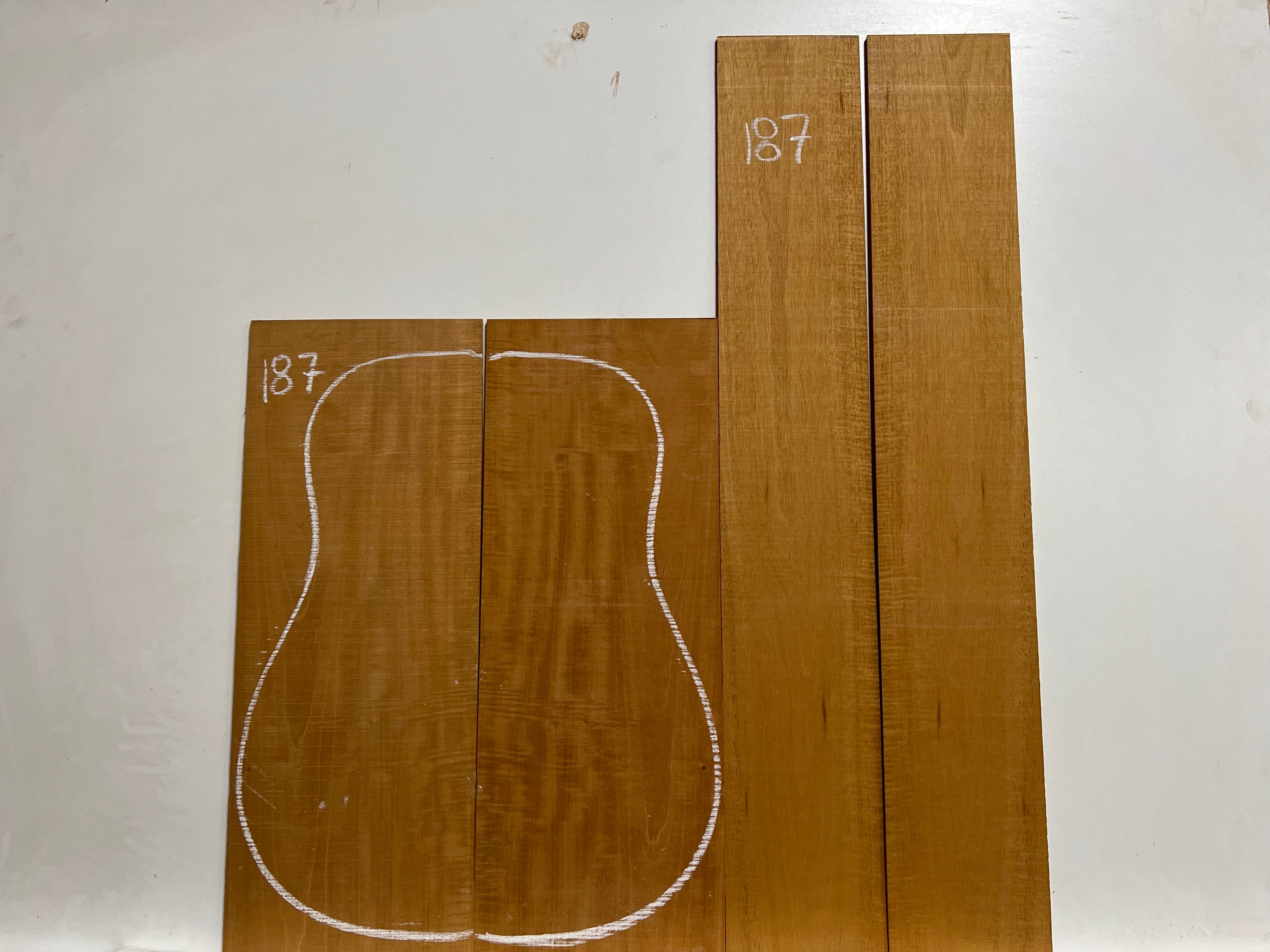 Flame Genuine Mahogany Classical Guitar Back & Side Set #187 - Exotic Wood Zone - Buy online Across USA 