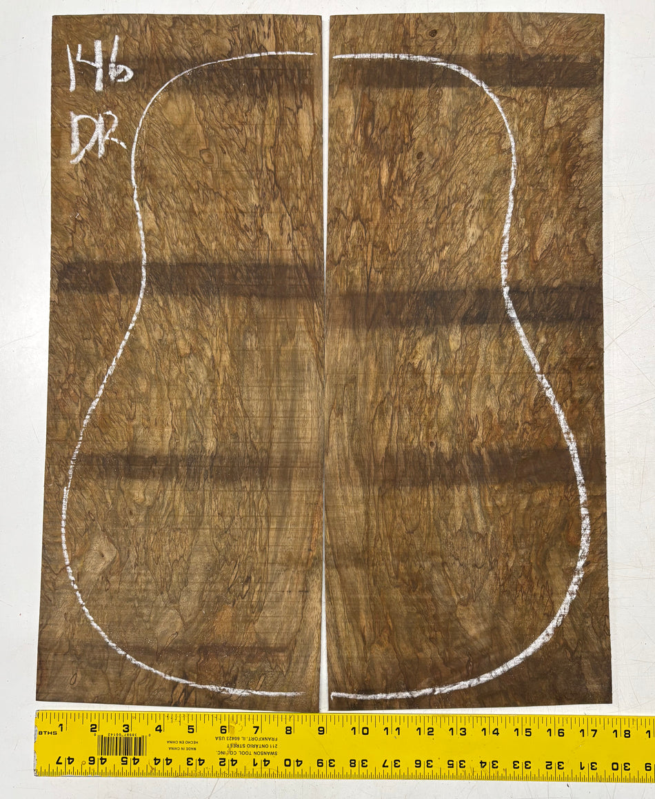 Figured Flame Mango Dreadnought Guitar Back and Side Set #146 - Exotic Wood Zone