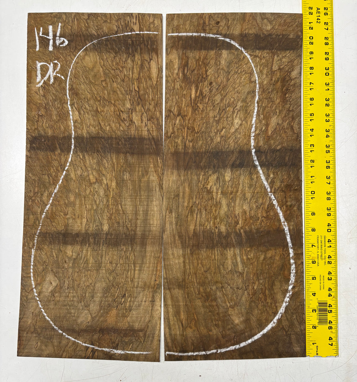 Figured Flame Mango Dreadnought Guitar Back and Side Set #146 - Exotic Wood Zone