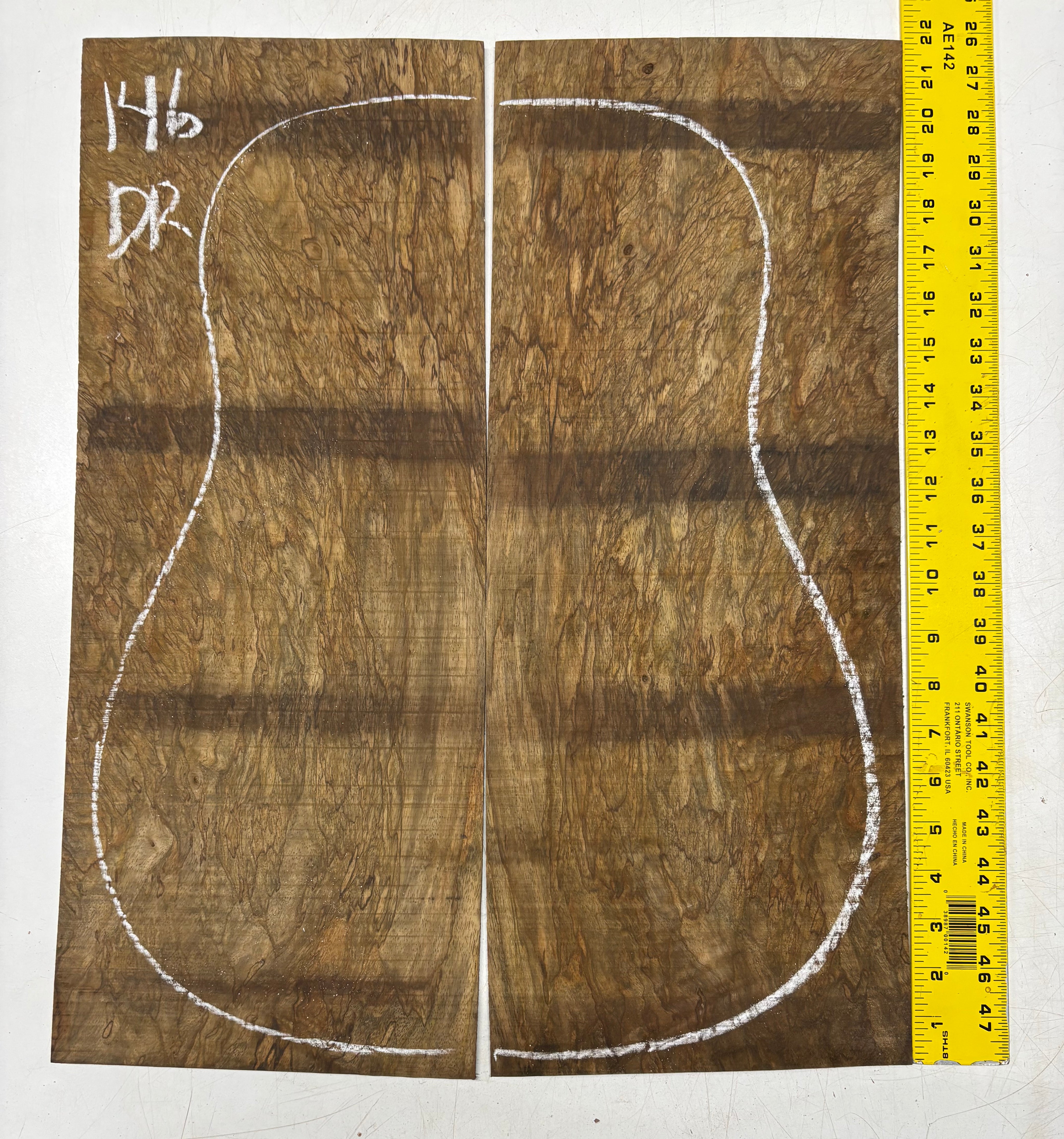 Figured Flame Mango Dreadnought Guitar Back and Side Set #146 - Exotic Wood Zone
