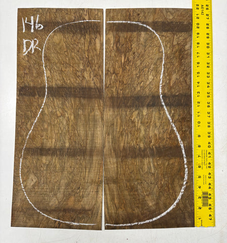 Figured Flame Mango Dreadnought Guitar Back and Side Set #146 - Exotic Wood Zone