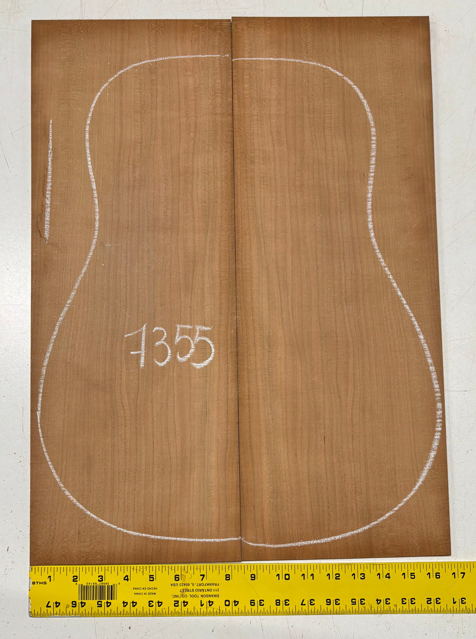 Cherry Dreadnought Guitar Back Set 22"x8-3/8"x3/16"#7355