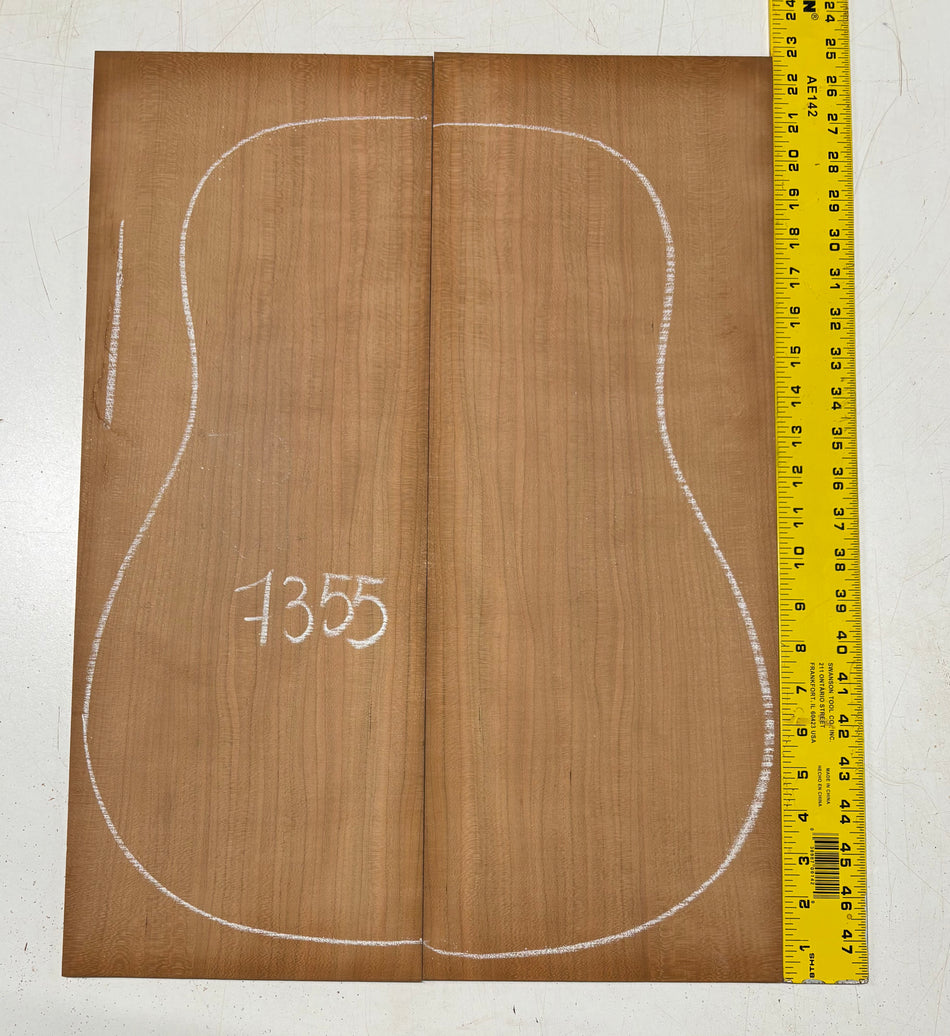 Cherry Dreadnought Guitar Back Set 22"x8-3/8"x3/16"#7355