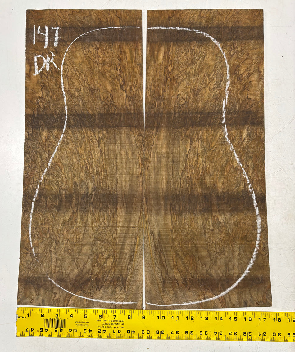 Figured Flame Mango Dreadnought Guitar Back and Side Set #147 - Exotic Wood Zone